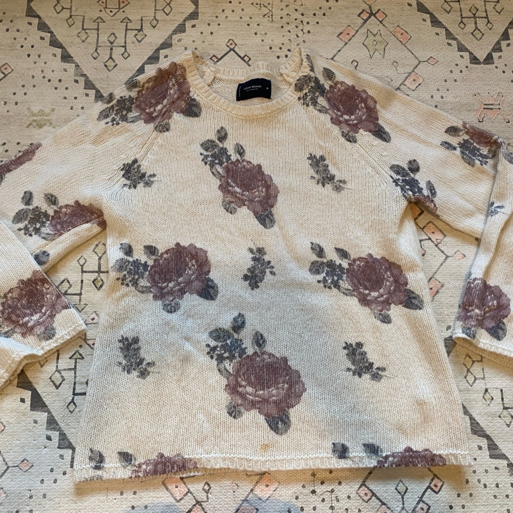 Lucky Brand floral sweater
